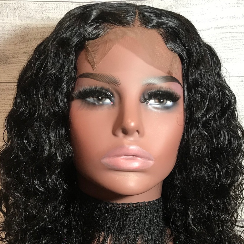 14” Brazilian Curly Human Hair Wig
